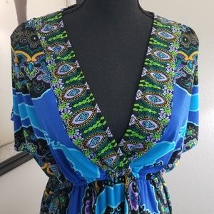 Vibrant Peacock Color Dress